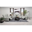 Pemberly Row 3-piece Faux Leather Power Reclining Sofa Set Ivory