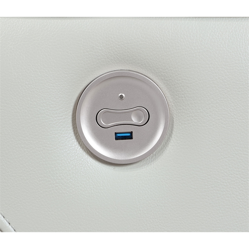 Pemberly Row 3-piece Faux Leather Power Reclining Sofa Set Ivory