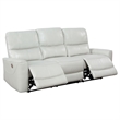 Pemberly Row 3-piece Faux Leather Power Reclining Sofa Set Ivory