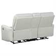 Pemberly Row 3-piece Faux Leather Power Reclining Sofa Set Ivory
