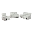 Pemberly Row 3-piece Faux Leather Power Reclining Sofa Set Ivory