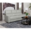 Pemberly Row Faux Leather Upholstered Power Reclining Sofa Ivory