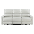 Pemberly Row Faux Leather Upholstered Power Reclining Sofa Ivory