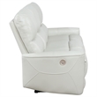 Pemberly Row Faux Leather Upholstered Power Reclining Sofa Ivory