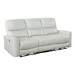 Pemberly Row Faux Leather Upholstered Power Reclining Sofa Ivory