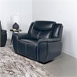 Pemberly Row Faux Leather Upholstered Motion Recliner Chair Blue