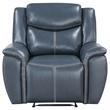 Pemberly Row Faux Leather Upholstered Motion Recliner Chair Blue