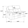 Pemberly Row Faux Leather Power Reclining Sectional Sofa Dark Brown