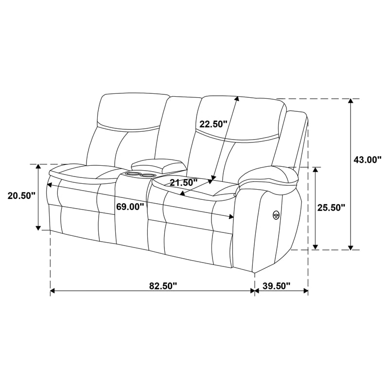Pemberly Row Faux Leather Power Reclining Sectional Sofa Dark Brown