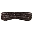 Pemberly Row Faux Leather Power Reclining Sectional Sofa Dark Brown