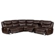 Pemberly Row Faux Leather Power Reclining Sectional Sofa Dark Brown