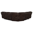 Pemberly Row Faux Leather Power Reclining Sectional Sofa Dark Brown