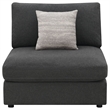 Pemberly Row Transitional Fabric Upholstered Armless Chair Charcoal