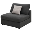 Pemberly Row Transitional Fabric Upholstered Armless Chair Charcoal