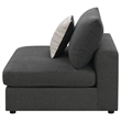 Pemberly Row Transitional Fabric Upholstered Armless Chair Charcoal