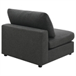 Pemberly Row Transitional Fabric Upholstered Armless Chair Charcoal