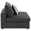 Pemberly Row Transitional Fabric Upholstered Armless Chair Charcoal