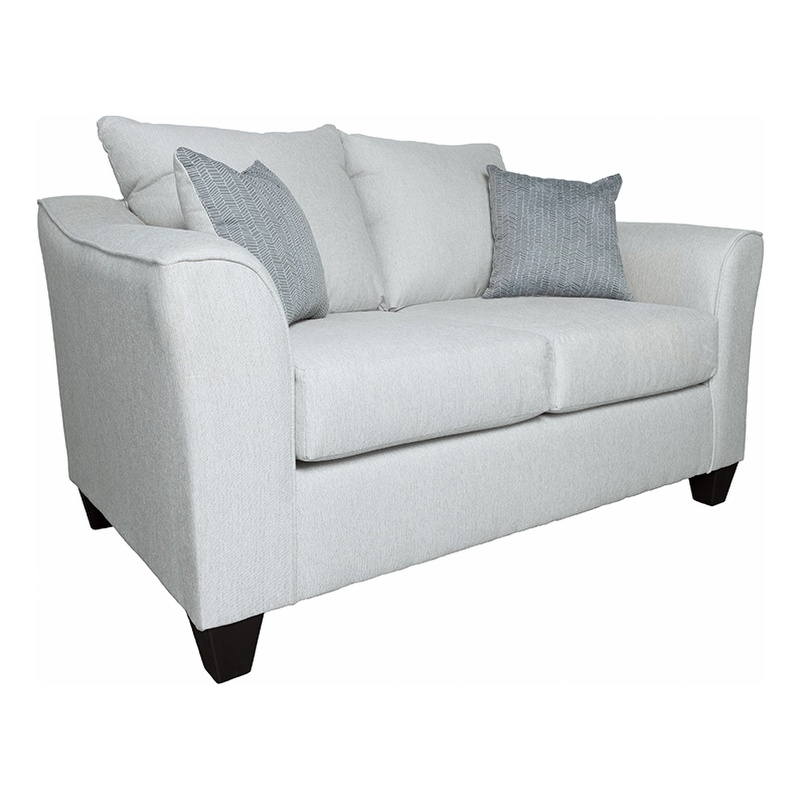 Pemberly Row Fabric Upholstered Track Arm Fabric Loveseat Gray Mist