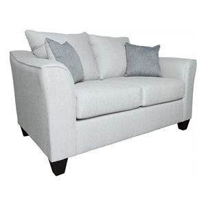 Pemberly Row Fabric Upholstered Track Arm Fabric Loveseat Gray Mist