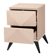Pemberly Row Two-Tone Light Brown and Black Wood 2-Drawer Nightstand