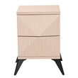 Pemberly Row Two-Tone Light Brown and Black Wood 2-Drawer Nightstand