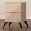 Pemberly Row Two-Tone Light Brown and Black Wood 2-Drawer Nightstand