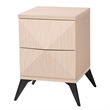 Pemberly Row Two-Tone Light Brown and Black Wood 2-Drawer Nightstand