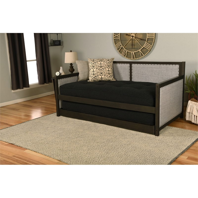 Pemberly Row Wood Daybed in Graystone includes Pop Up and Mattresses