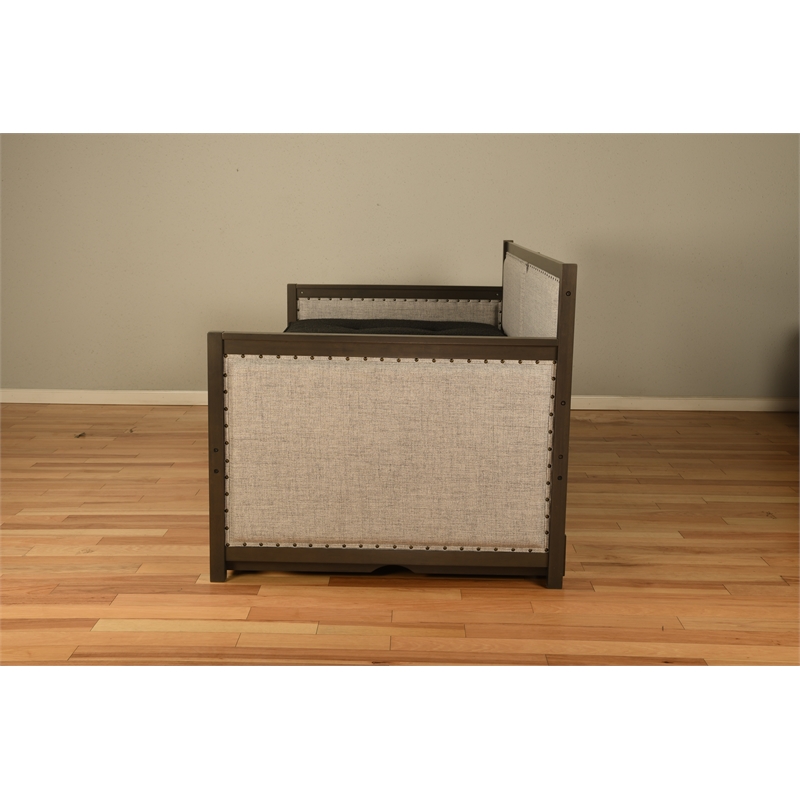 Pemberly Row Wood Daybed in Graystone includes Pop Up and Mattresses