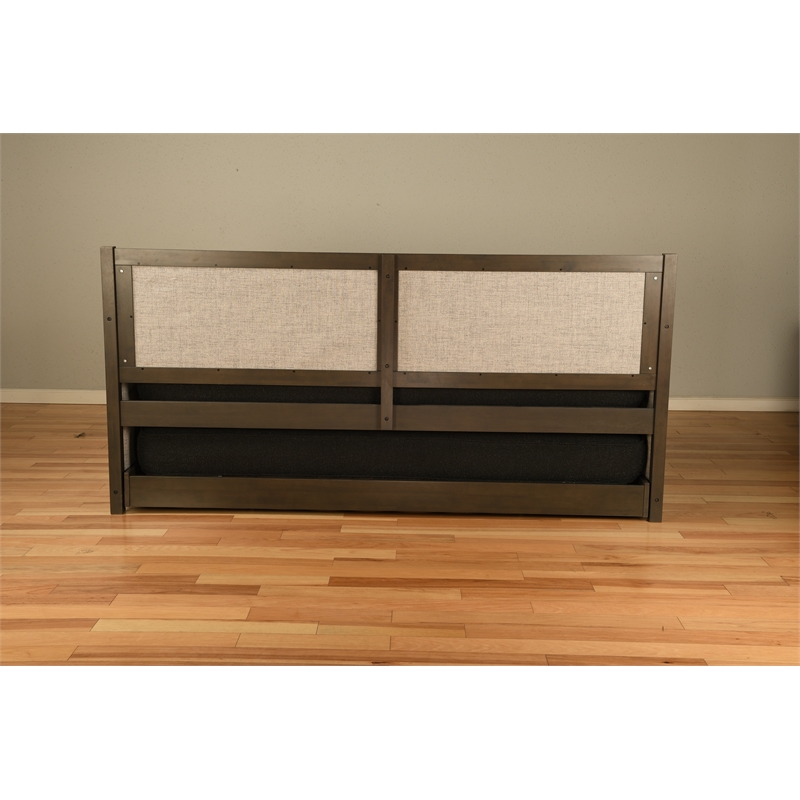 Pemberly Row Wood Daybed in Graystone includes Pop Up and Mattresses