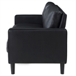 Pemberly Row Faux Leather Upholstered Track Arm Faux Leather Sofa Black
