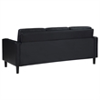 Pemberly Row Faux Leather Upholstered Track Arm Faux Leather Sofa Black