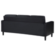 Pemberly Row Faux Leather Upholstered Track Arm Faux Leather Sofa Black