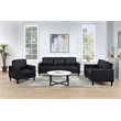 Pemberly Row Faux Leather Upholstered Track Arm Faux Leather Sofa Black