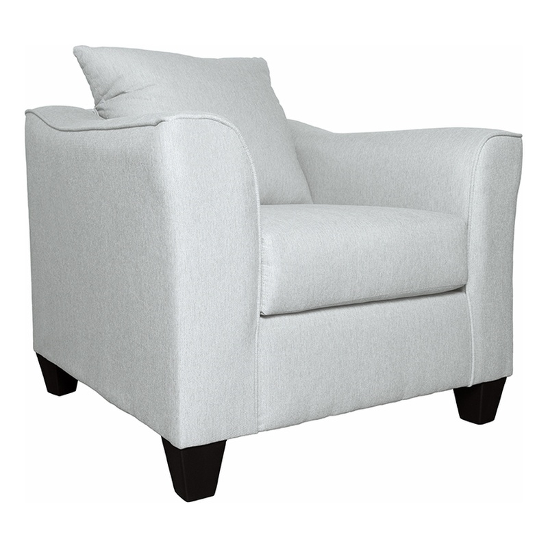 Pemberly Row Fabric Upholstered Track Arm Fabric Accent Chair Gray Mist