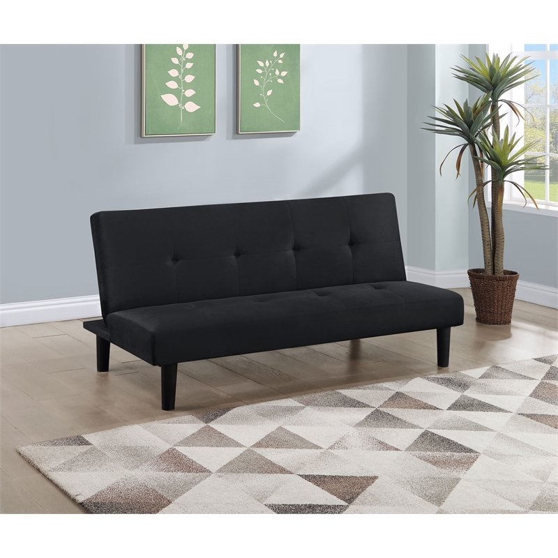 Pemberly Row Multipurpose Fabric Upholstered Convertible Sofa Bed Black