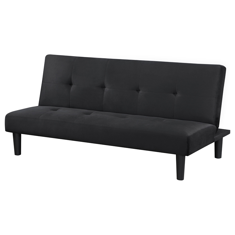 Pemberly Row Multipurpose Fabric Upholstered Convertible Sofa Bed Black