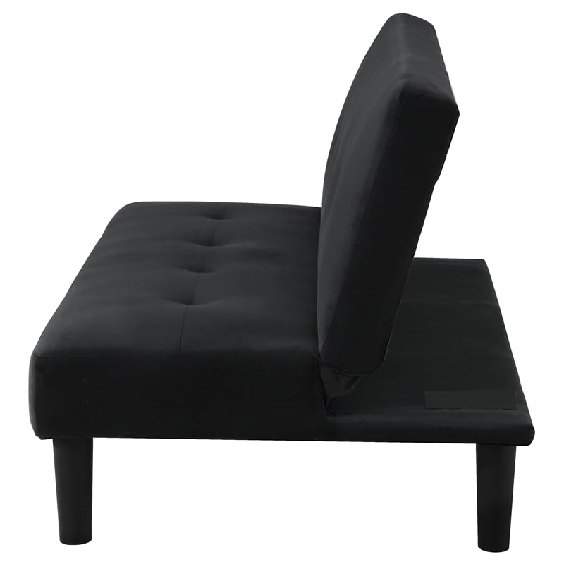Pemberly Row Multipurpose Fabric Upholstered Convertible Sofa Bed Black
