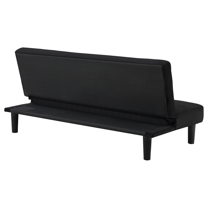 Pemberly Row Multipurpose Fabric Upholstered Convertible Sofa Bed Black