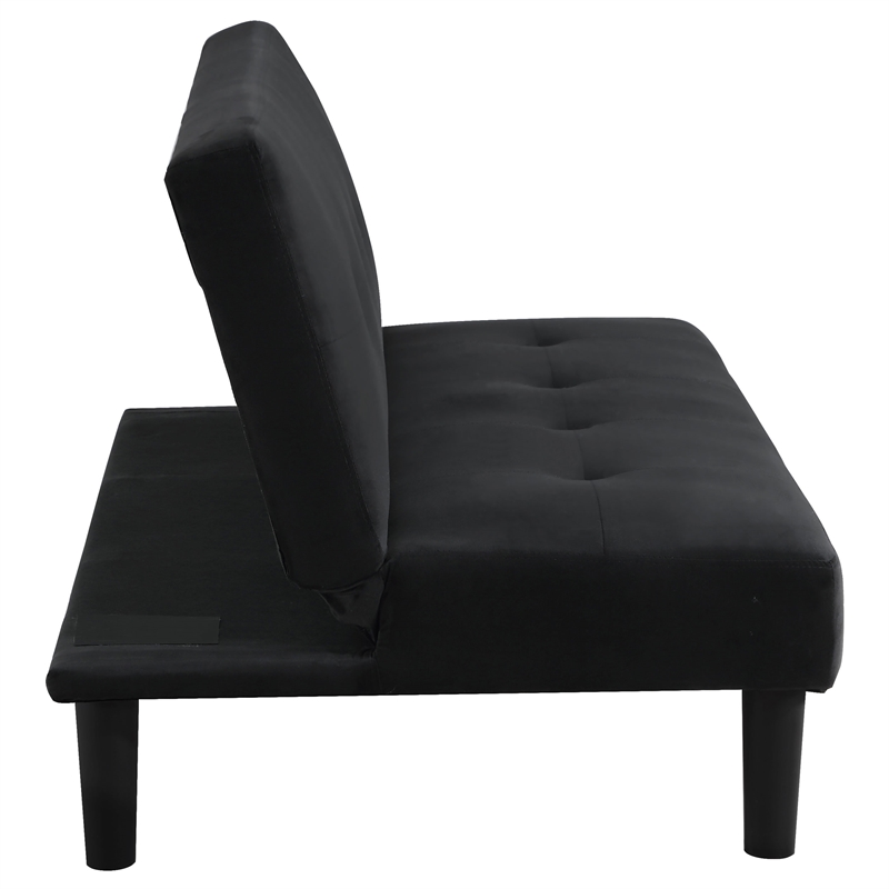 Pemberly Row Multipurpose Fabric Upholstered Convertible Sofa Bed Black