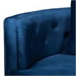Pemberly Row Glam and Luxe Navy Blue Velvet and Brushed Gold Metal Sofa
