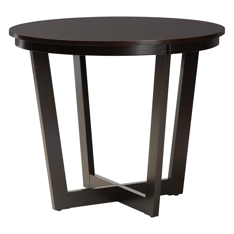 Pemberly Row Sand Fabric and Dark Brown Finished Wood 5-Piece Dining Set