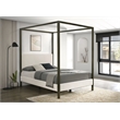 Pemberly Row Fabric Upholstered Eastern King Canopy Bed Vanilla and Bronze
