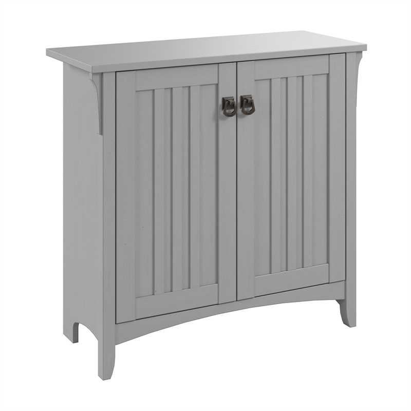 Pemberly Row Small Storage Cabinet with Doors and Shelves in Cape Cod Gray