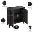 Pemberly Row Small Storage Cabinet with Doors and Shelves in Vintage Black