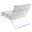 Pemberly Row Fabric Upholstered Accent Chair with Clear Acrylic Frame Ivory