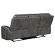 Pemberly Row Faux Leather Upholstered Motion Reclining Sofa Gray