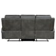 Pemberly Row Faux Leather Upholstered Motion Reclining Sofa Gray