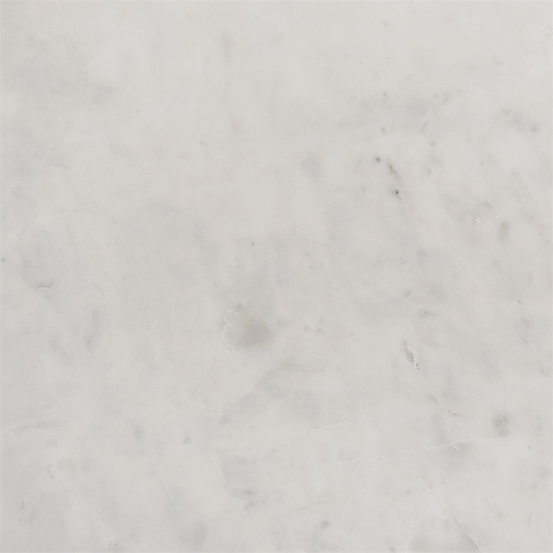 Pemberly Row Modern Wood Round Genuine Marble Coffee Table White