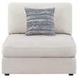 Pemberly Row Transitional Fabric Upholstered Armless Chair Beige